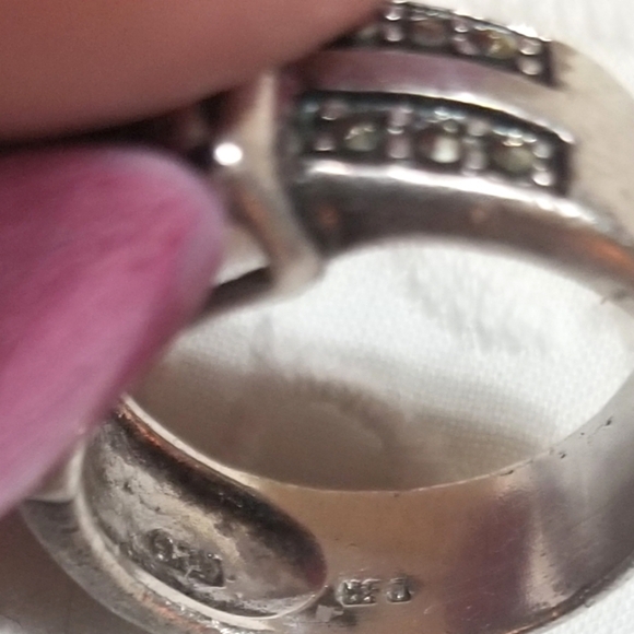 1980S Sharon Evans Marcasites Sterling Silver Ring - Picture 5 of 5